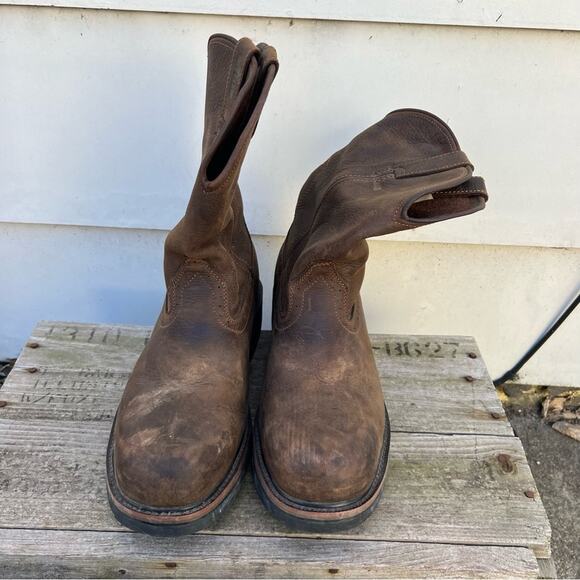 Wolverine Rancho Wellington Leather Steel Toe Work Boots - Picture 2 of 7